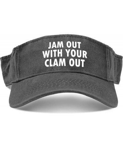 Jam Out with Your Clam Out Caps Sun Visor Hats for Teens Running Caps Funny Sun Cap Allblack $10.78 Visors