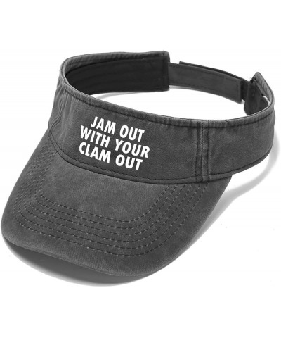 Jam Out with Your Clam Out Caps Sun Visor Hats for Teens Running Caps Funny Sun Cap Allblack $10.78 Visors