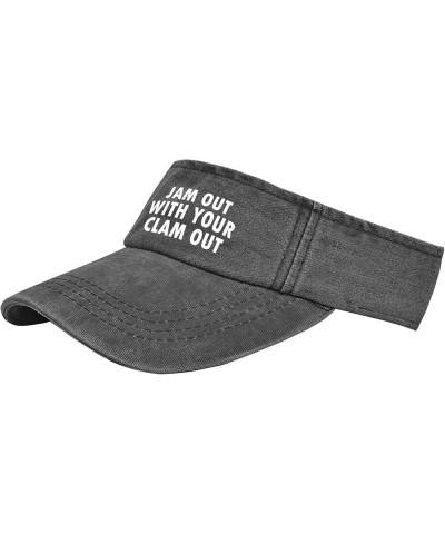 Jam Out with Your Clam Out Caps Sun Visor Hats for Teens Running Caps Funny Sun Cap Allblack $10.78 Visors