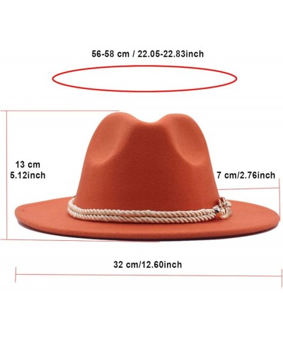 Classic Wool Fedora for Women Panama Jazz Hat Wide Floppy Bucket Fashion Elegant Belt Buckle Party Cap Yellow $16.74 Fedoras