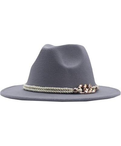 Classic Wool Fedora for Women Panama Jazz Hat Wide Floppy Bucket Fashion Elegant Belt Buckle Party Cap Yellow $16.74 Fedoras