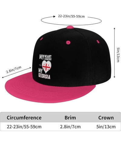 My Heart My Country My Georgia Snapback Hat for Men Women Baseball Cap Trucker Flat Bill Hats Dad Caps Pink $13.09 Baseball Caps