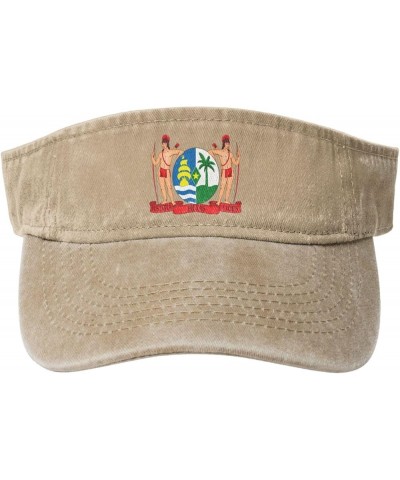 Coat of arms of Suriname Sun Visor Hats for Women Men Sun Hat Vintage Golf Hat Adjustable Baseball Cap Natural $11.39 Visors