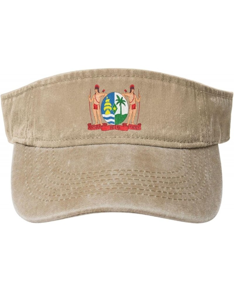 Coat of arms of Suriname Sun Visor Hats for Women Men Sun Hat Vintage Golf Hat Adjustable Baseball Cap Natural $11.39 Visors