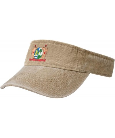 Coat of arms of Suriname Sun Visor Hats for Women Men Sun Hat Vintage Golf Hat Adjustable Baseball Cap Natural $11.39 Visors