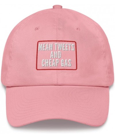 Mean Tweets and Cheap Gas Cap (Embroidered Dad Hat) 2024 Pro Trump Pink $17.06 Baseball Caps