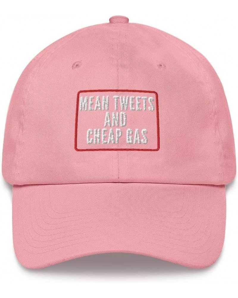 Mean Tweets and Cheap Gas Cap (Embroidered Dad Hat) 2024 Pro Trump Pink $17.06 Baseball Caps