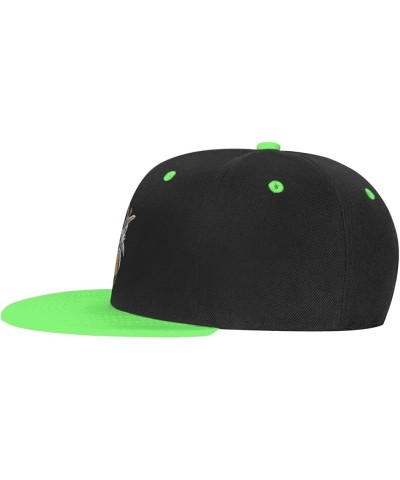 Fierce Rabbit with a Knife Baseball Cap for Men Women Snapback Hat Adjustable Flat Bill Hats Green $14.58 Baseball Caps