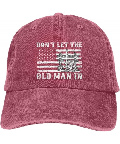 Baseball Hat Don't Let The Old Man in Beach Baseball Hat for Womens Athletic Caps Quick Dry Old Man Cute Baseball Hats Red $9...