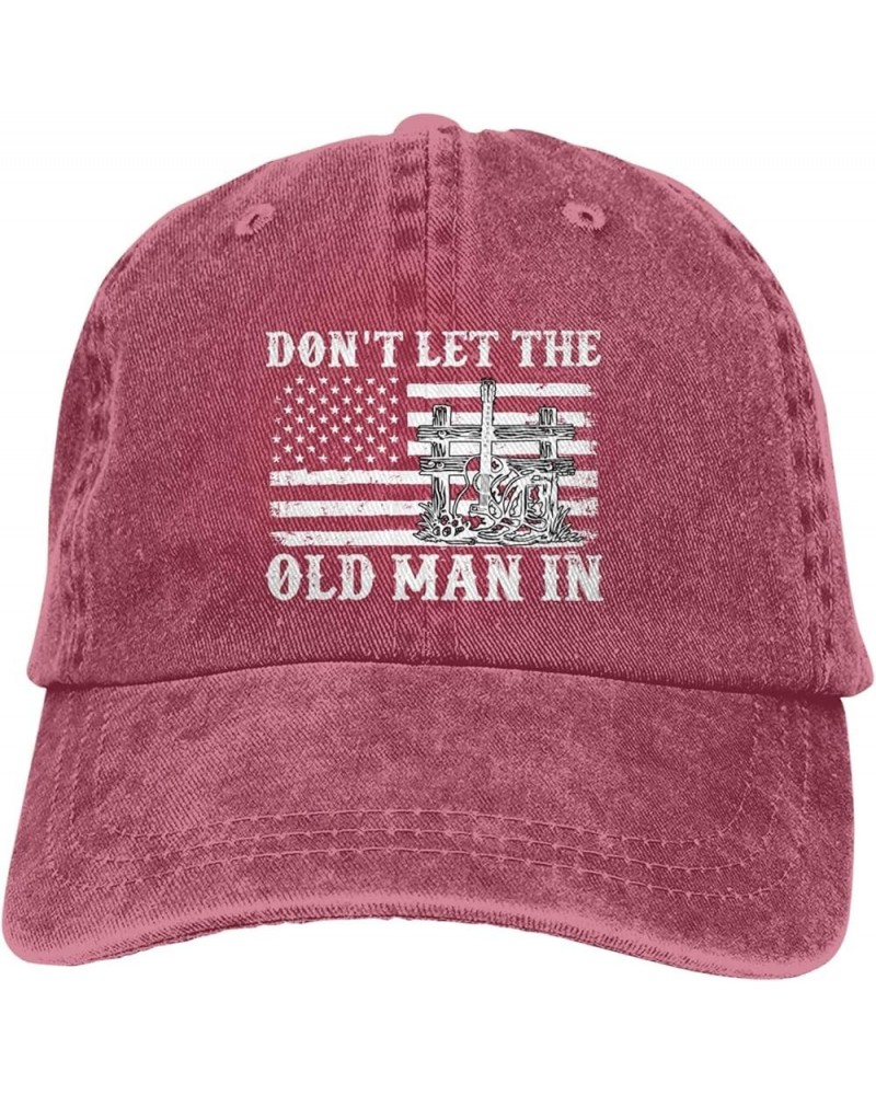 Baseball Hat Don't Let The Old Man in Beach Baseball Hat for Womens Athletic Caps Quick Dry Old Man Cute Baseball Hats Red $9...