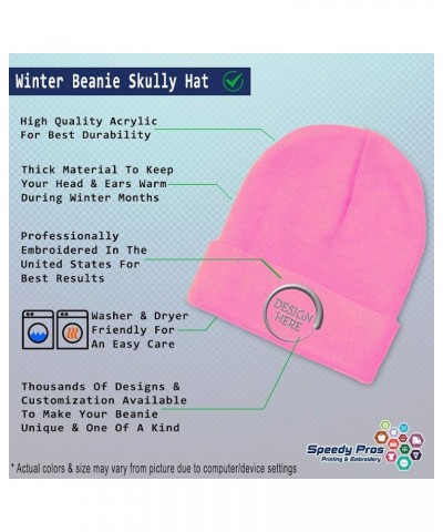 Beanies for Men Cactus B Embroidery Flowers and Plants Color Winter Hats for Women Acrylic Skull Cap 1 Size Soft Pink Persona...