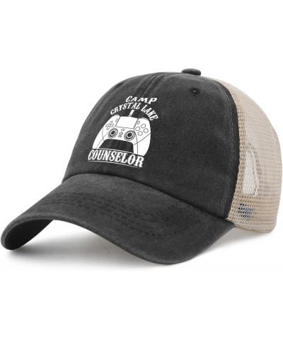 Camp Crystal Lake Counselor Hat Womens Fashionable Trucker Hat Womens AllBlack Cap Humor for Writers Allblack $10.76 Baseball...