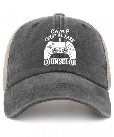 Camp Crystal Lake Counselor Hat Womens Fashionable Trucker Hat Womens AllBlack Cap Humor for Writers Allblack $10.76 Baseball...