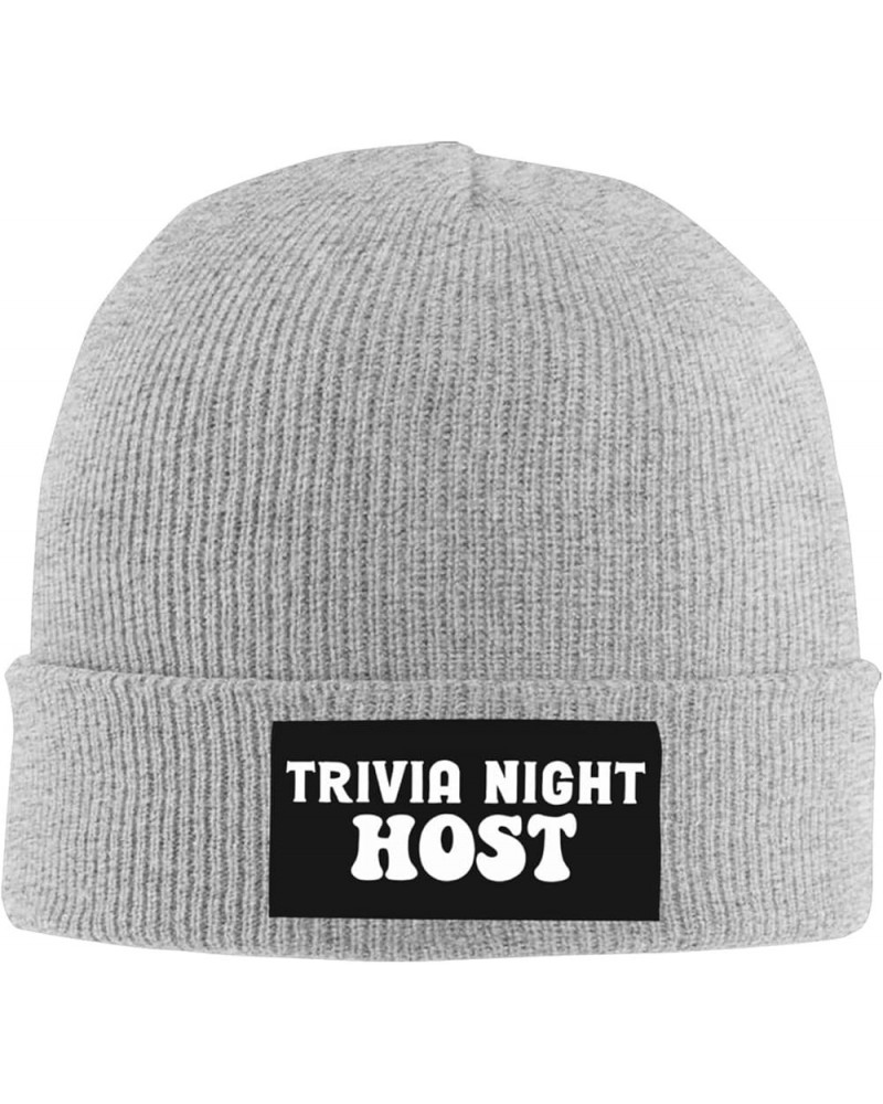 Trivia Night Host Soft Warm Beanie Hat Unisex Adult Women Men Knit Cap Gray $9.79 Skullies & Beanies