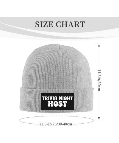 Trivia Night Host Soft Warm Beanie Hat Unisex Adult Women Men Knit Cap Gray $9.79 Skullies & Beanies