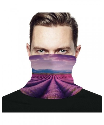 Neck Gaiter Sun Protection Face Mask Cooling Scarf Sky And Flower Breathable Face Cover Headwear for Sports Lavender Fields $...