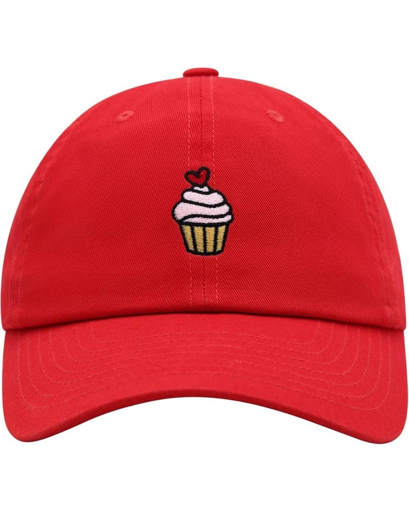 Pink Muffin Premium Dad Hat Embroidered Baseball Cap Cupcakes Snack One Size Red $11.24 Baseball Caps