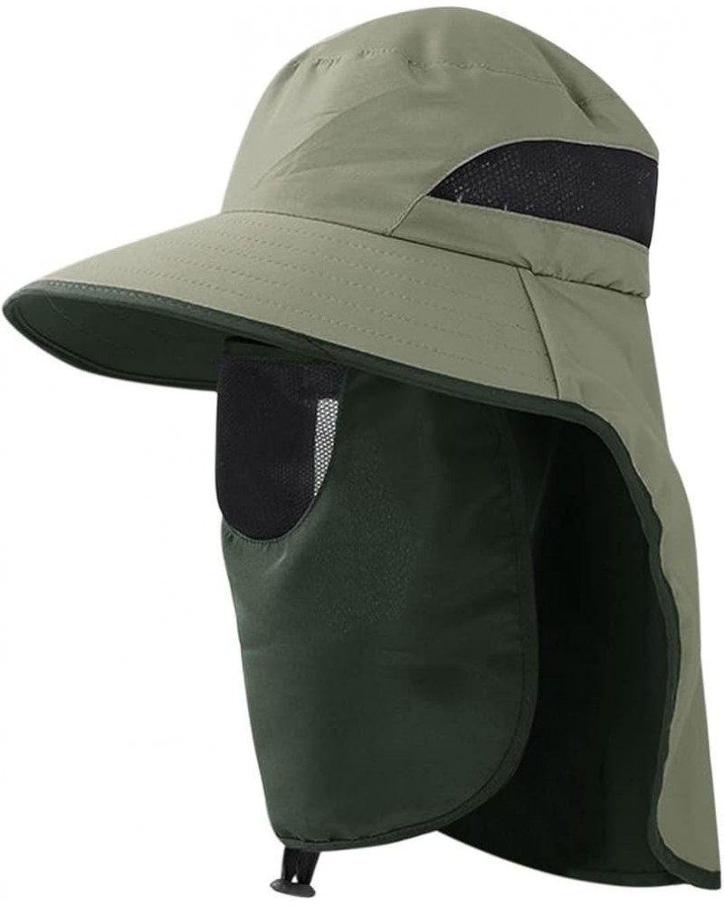 Sun Fishing Adjustable Protection and Solid Men's Color Women's Hiking Travel Out Hat Cap Summer Cap for Men Army Green $9.77...