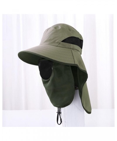 Sun Fishing Adjustable Protection and Solid Men's Color Women's Hiking Travel Out Hat Cap Summer Cap for Men Army Green $9.77...