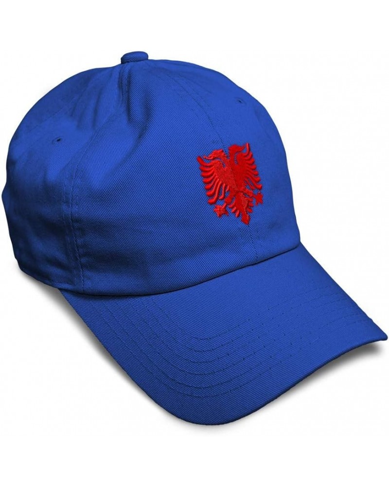 Soft Baseball Cap Albanian Eagle Embroidery Europe Albania Twill Cotton Dad Hats for Men & Women Royal Blue Design Only $16.1...