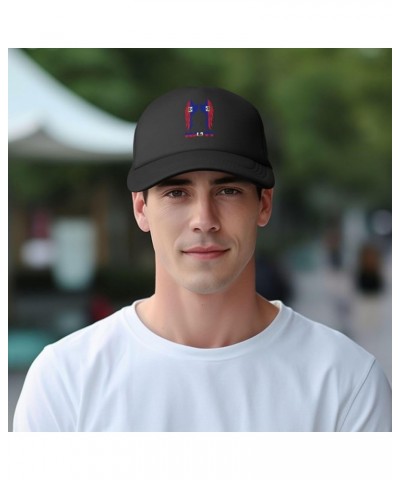 Wings Haiti Flag Baseball Cap Men Women Solid Mesh Snapback Flat-Bill Dad Trucker Hat Black $7.01 Baseball Caps