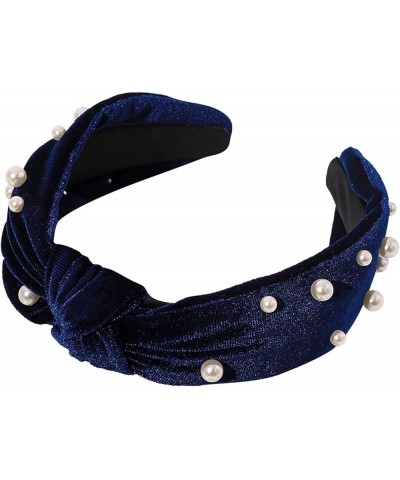 Female Quick Dry Headbands Pearl Headband Knotted Headband Hair Accessories Wash Headband Ladies Fashion Headbands Navy $8.71...