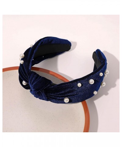 Female Quick Dry Headbands Pearl Headband Knotted Headband Hair Accessories Wash Headband Ladies Fashion Headbands Navy $8.71...