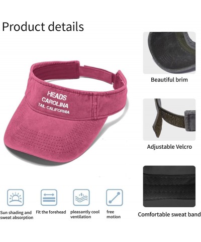 Headss Carolinaa Taill Californiaa Visor for Men Caps Visor Hats for Men Running Hat Cute Beach Beach Caps Pink $10.79 Visors