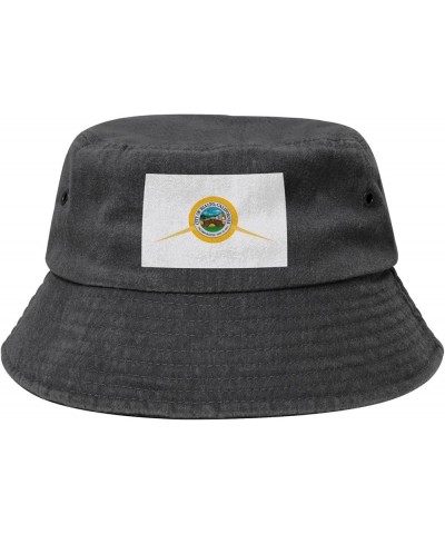 Flag of Rialto, California Bucket Hat for Women Men Summer Travel Sun Hat Outdoor Cap Funny Bucket Hats Black $10.98 Bucket Hats