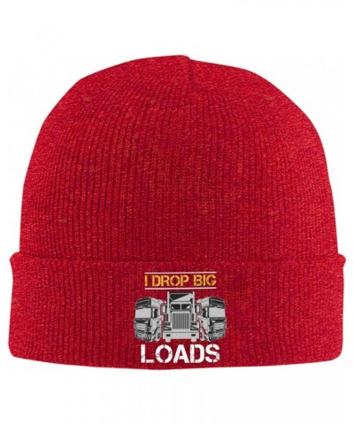 I Drop Big Loads Big Rig Semi Trailer Truck Driver Beanie Hat Skull Knit Warm Cap Women Men Soft Stretch for Winter3 Red $11....