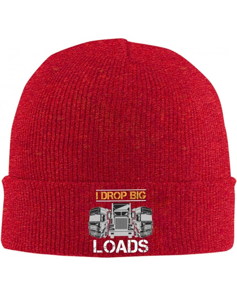 I Drop Big Loads Big Rig Semi Trailer Truck Driver Beanie Hat Skull Knit Warm Cap Women Men Soft Stretch for Winter3 Red $11....