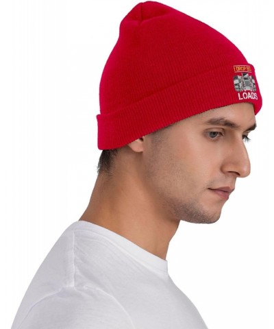 I Drop Big Loads Big Rig Semi Trailer Truck Driver Beanie Hat Skull Knit Warm Cap Women Men Soft Stretch for Winter3 Red $11....