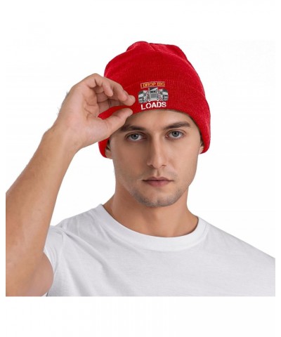 I Drop Big Loads Big Rig Semi Trailer Truck Driver Beanie Hat Skull Knit Warm Cap Women Men Soft Stretch for Winter3 Red $11....