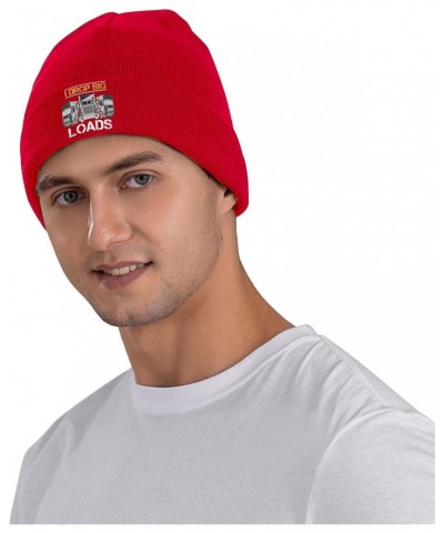 I Drop Big Loads Big Rig Semi Trailer Truck Driver Beanie Hat Skull Knit Warm Cap Women Men Soft Stretch for Winter3 Red $11....