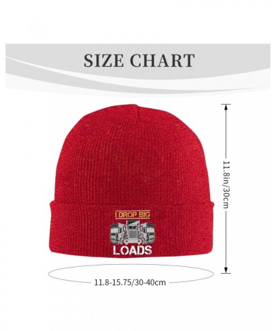 I Drop Big Loads Big Rig Semi Trailer Truck Driver Beanie Hat Skull Knit Warm Cap Women Men Soft Stretch for Winter3 Red $11....