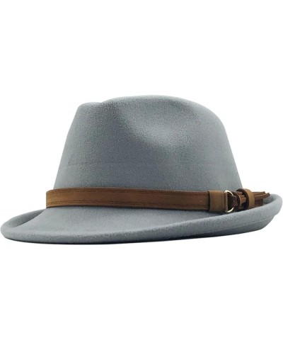 Woolen Women Men Fedora Hat for Elegant Lady Felt Hat Felt Church Jazz Hat Adjustable 55-58cm Red $15.06 Fedoras