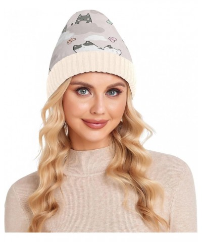 Kawaii Cute Cats in The Sky Knit Beanie Hat Vintage Stylish Unisex Winter Beanie Hat for Adults Kids Women Men $13.19 Skullie...