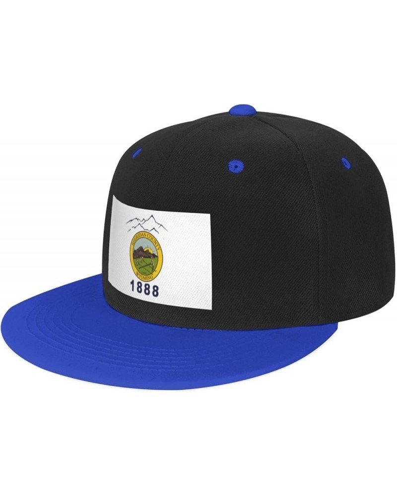 Flag of Sheridan County, Wyoming Baseball Cap for Men Women Snapback Hat Adjustable Flat Bill Hats Blue $9.89 Baseball Caps