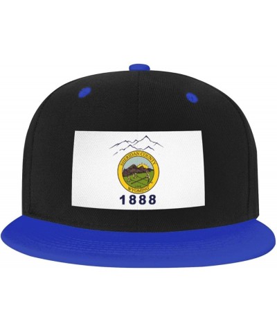 Flag of Sheridan County, Wyoming Baseball Cap for Men Women Snapback Hat Adjustable Flat Bill Hats Blue $9.89 Baseball Caps