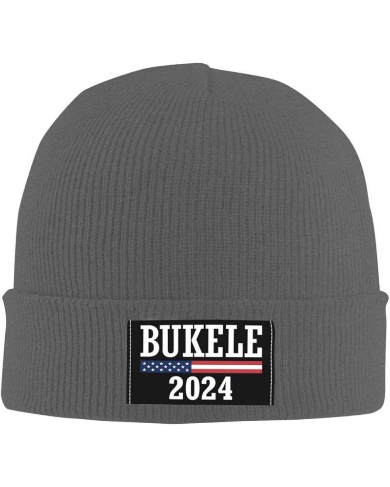 Nayib Bukele 2024 for President Beanie Hat Men Winter Knit Hat Women Slouchy Skull Cap Knitted Hat Hedging Hat Black Deep Hea...