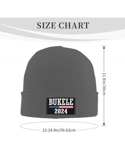 Nayib Bukele 2024 for President Beanie Hat Men Winter Knit Hat Women Slouchy Skull Cap Knitted Hat Hedging Hat Black Deep Hea...