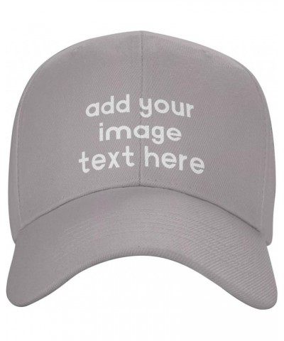 Custom Hats for Men Add Your Name Logo Text or Image Here Personalized Hats Gray $7.63 Baseball Caps