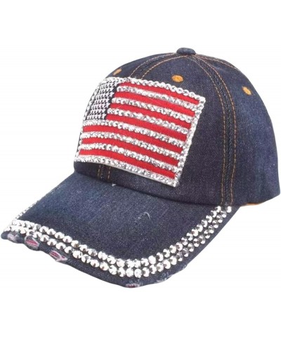 4Th of July Cap American Flag Baseball Caps USA Patriotic Hats Baseball Sports Sun Hat for Men Women Light Blue $7.01 Basebal...