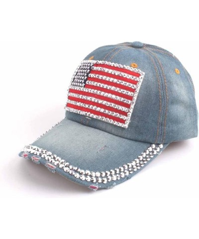 4Th of July Cap American Flag Baseball Caps USA Patriotic Hats Baseball Sports Sun Hat for Men Women Light Blue $7.01 Basebal...