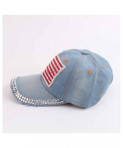 4Th of July Cap American Flag Baseball Caps USA Patriotic Hats Baseball Sports Sun Hat for Men Women Light Blue $7.01 Basebal...