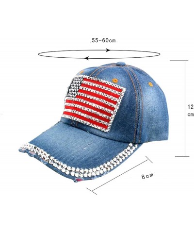 4Th of July Cap American Flag Baseball Caps USA Patriotic Hats Baseball Sports Sun Hat for Men Women Light Blue $7.01 Basebal...