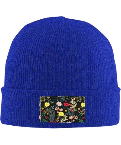 Colorful Boho Floral Print Slouchy Beanie for Men Women Hip-Hop Soft Lightweight Running Beanie Adult Hats Blue $13.42 Skulli...