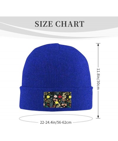 Colorful Boho Floral Print Slouchy Beanie for Men Women Hip-Hop Soft Lightweight Running Beanie Adult Hats Blue $13.42 Skulli...