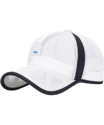 Unconstructed Adjustable Baseball Caps for Women Men Mesh Breathable Sun Hats Sunscreen Visors Cap White $6.08 Baseball Caps