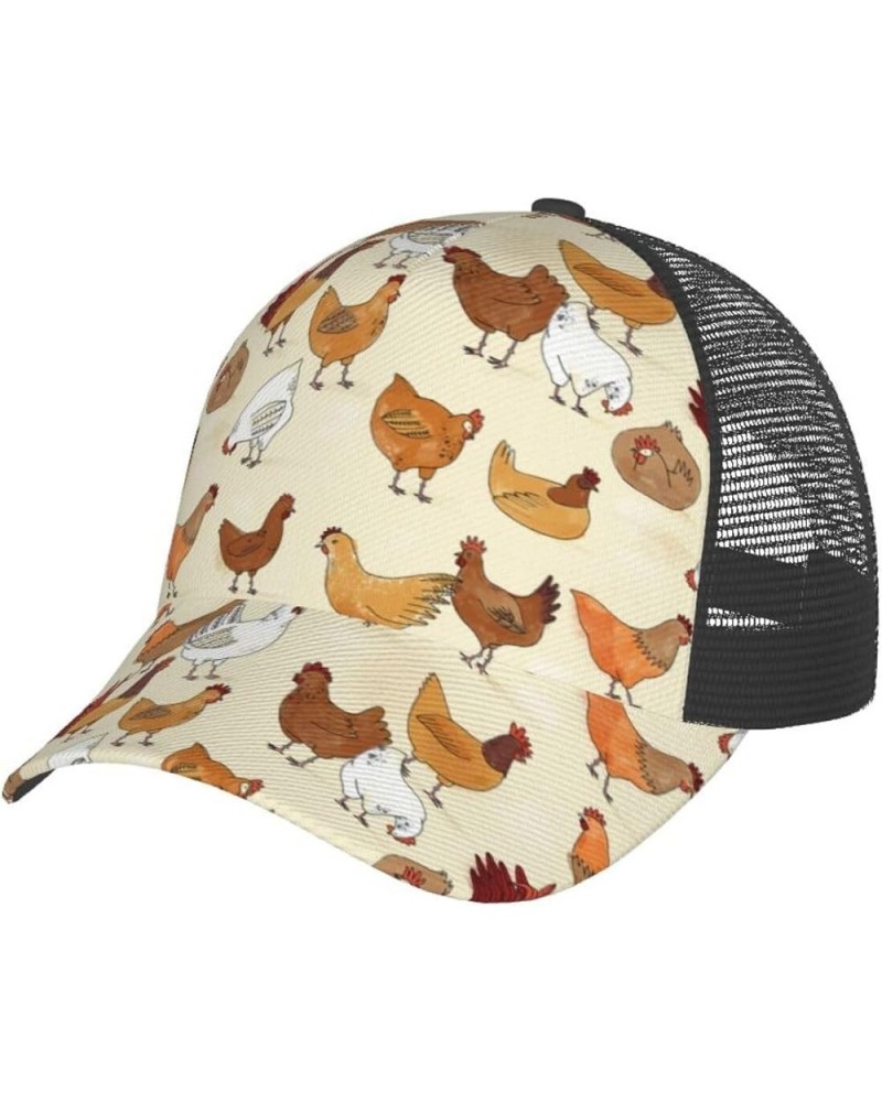 Cartoon Animal Baseball Cap Golf Dad Hat for Men and Women Adjustable Snapback Mesh-Back Outdoor Sport Trucker Hat A Brood of...